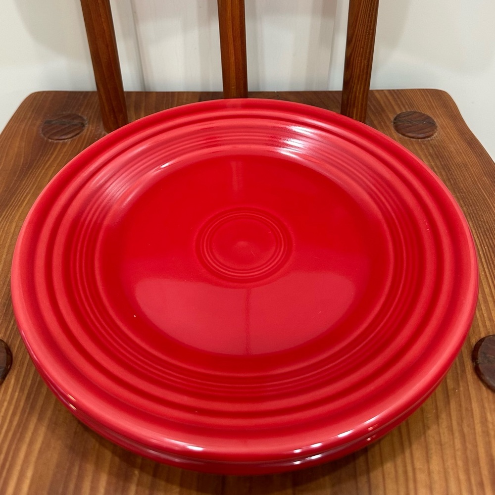 Set of 2 Fiestaware Red Luncheon Plates Fiesta Ware Homer Laughlin Vintage